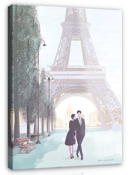 Postershop Obraz na plátně: Cities Paris Characters Couples (1) - 100x75 cm