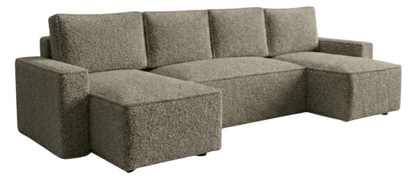 Rozkládací sedací souprava do U SMART BOUCLE 303x143 cm, šedohnědá
