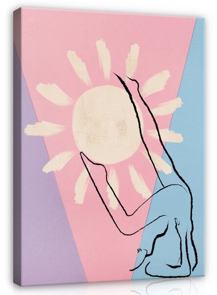 Postershop Obraz na plátně: Line Art - Yoga - 80x60 cm