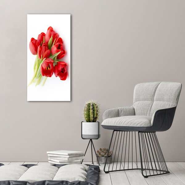 Vertikální Foto obraz na plátně Červené tulipány ocv-99817079