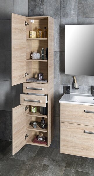 Aqualine Aqualine, VEGA Skříňka vysoká 35x184x31cm, dub platin, VG985