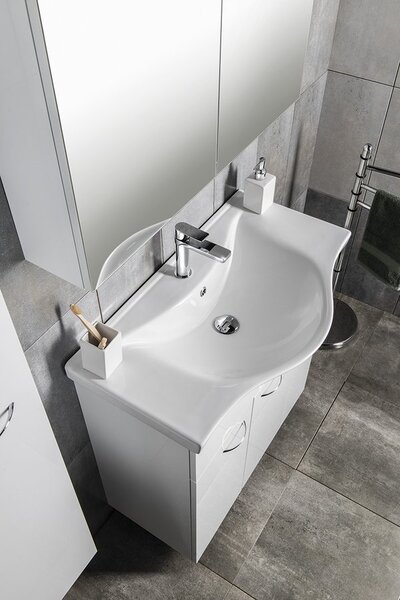 Aqualine Zara umyvadlo 79.5x46 cm polokulatý klasický-nábytkový bílá 10080