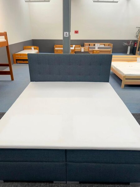 Boxspring Golden 180x200 - modrá, výprodej z expozice
