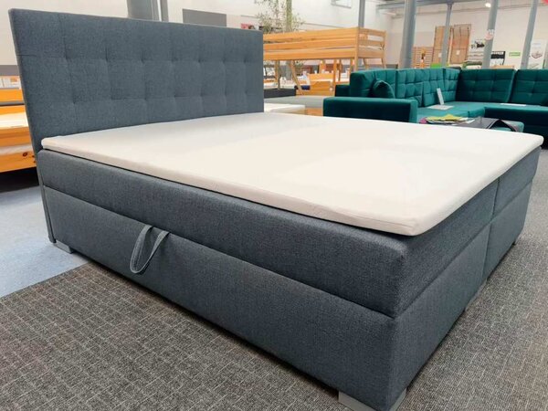 Boxspring Golden 180x200 - modrá, výprodej z expozice