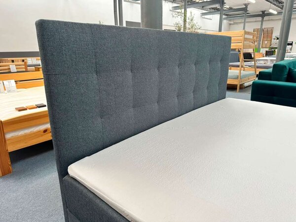 Boxspring Golden 180x200 - modrá, výprodej z expozice