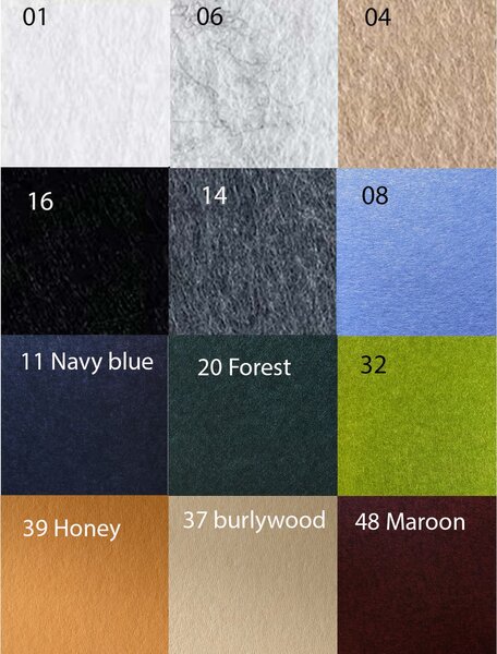 Akustický nástěnný panel z plsti Bilnora 120 × 60 cm, samolepicí, 2 a 2,5 cm, 12 barev - 14 Dark grey , 120x60x2,5cm