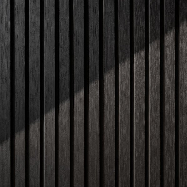 Dřevěný lamelový panel z černého dubu Freja 240 × 60 × 2,2 cm na filcu na stěnu k nalepení nebo přišroubování