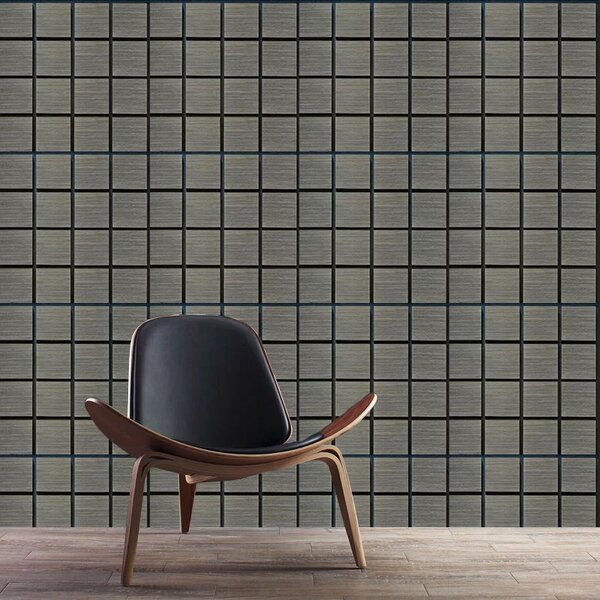 Dřevěný akustický panel s kostkovaným vzorem ze šedého dubu Freja 60 × 60 × 1,8 cm na stěnu k nalepení nebo přišroubování