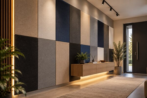 Tenký akustický panel z plsti Bilnora 120 × 60 × 1,2 cm na stěnu ve 7 barvách s upevněním lepidlem nebo šrouby
