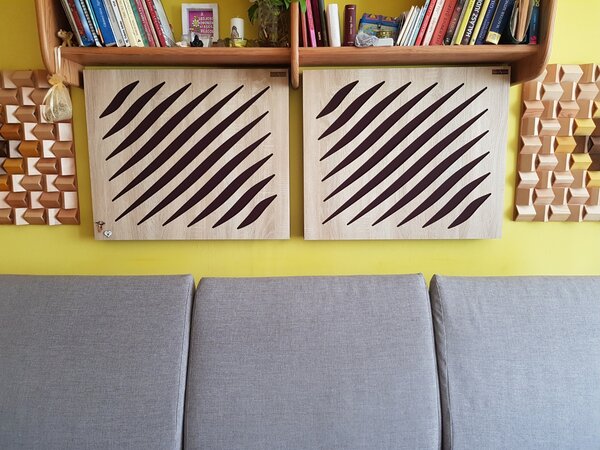 Varnour akustický panel do domácího kina na stěnu - čelo rozptyluje a vlna pohlcuje - 64x54x6cm