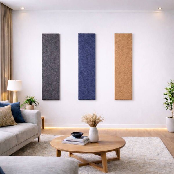 Úzký akustický panel z plsti Bilnora 120 × 30 × 1,2 cm na stěnu v 7 barvách k nalepení nebo přišroubování