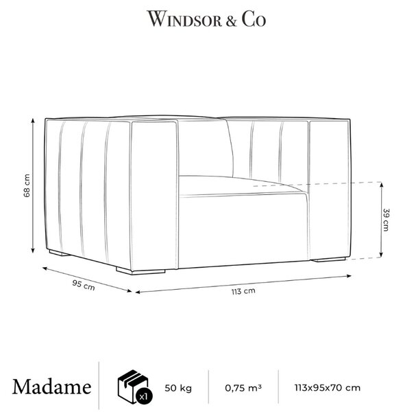 -25 % Dny MOMENTI– Windsor & Co Kožené křeslo Madame