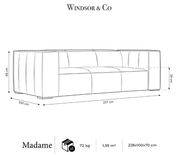 -25 % Dny MOMENTI– Windsor & Co Kožená pohovka Madame 227 cm