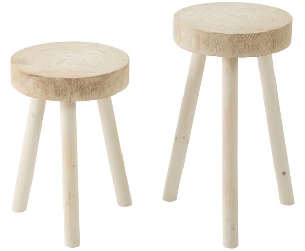-25 % Dny MOMENTI– Set dvou dřevěných stoliček J-line Polone 56/45 cm