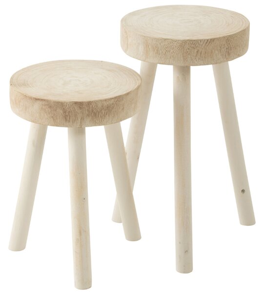 Set dvou dřevěných stoliček J-line Polone 56/45 cm