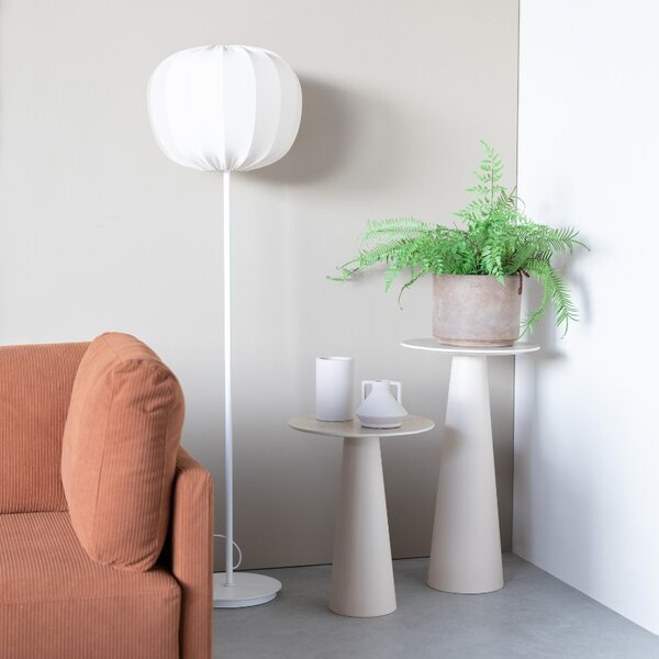 White Label Béžový keramický odkládací stolek WLL JOYA 70 x 40 cm