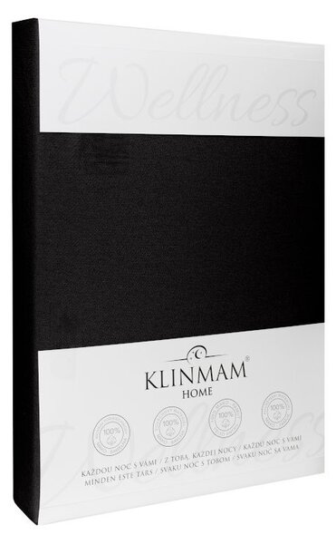 Barevné napínací prostěradlo Klinmam Home Jersey, barva černá