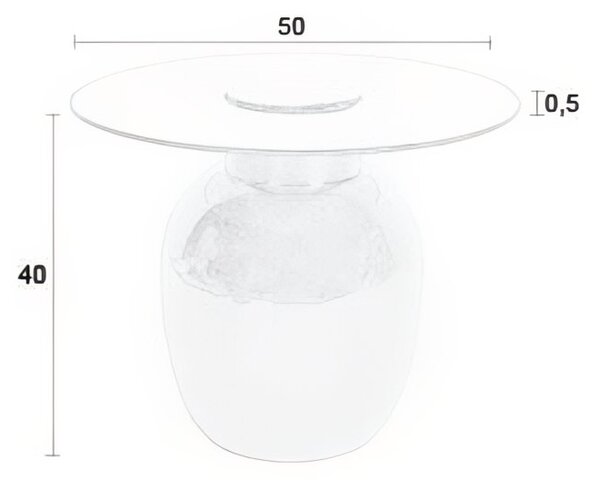 White Label Hnědý skleněný odkládací stolek WLL MOHRA 50 cm