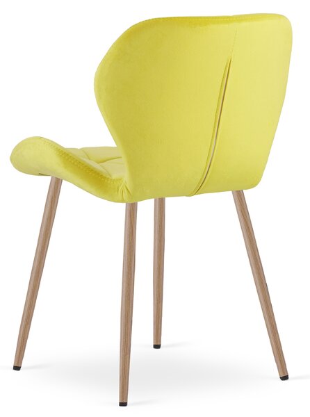 Jídelní židle MANGO VELVET, žlutá