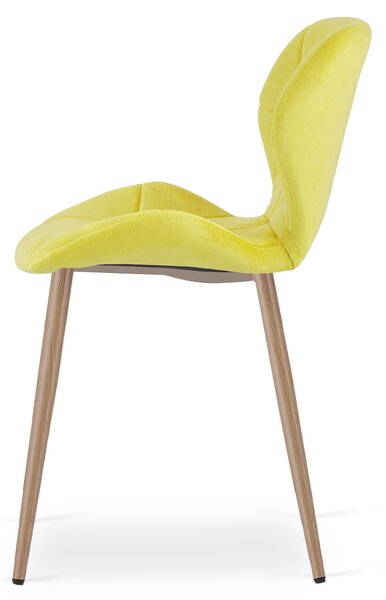 Jídelní židle MANGO VELVET, žlutá