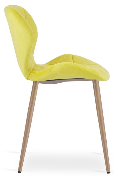 Jídelní židle MANGO VELVET, žlutá