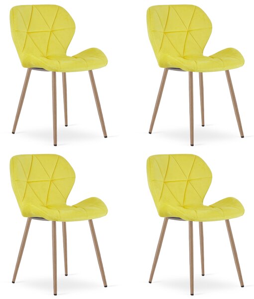 Jídelní židle MANGO VELVET, žlutá