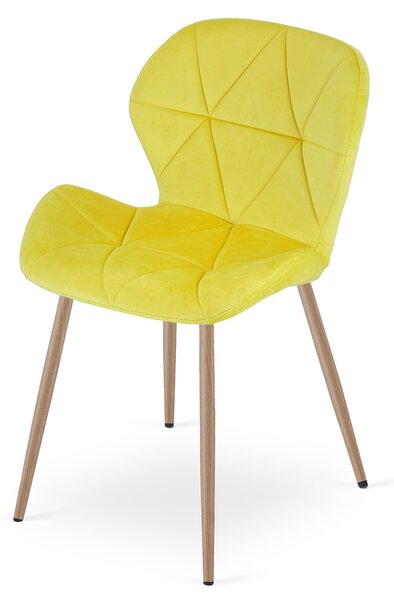 Jídelní židle MANGO VELVET, žlutá