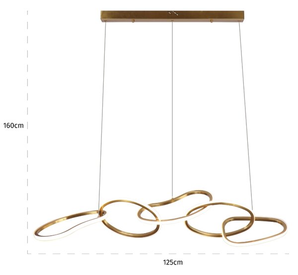 Richmond Kovové závěsné LED světlo Flyn 125 cm