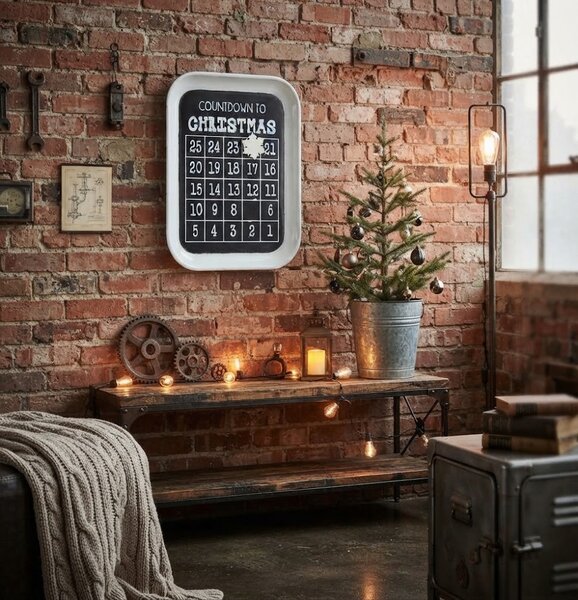 Vánoční kovový nástěnný adventní kalendář Christmas – 32*3,5*41 cm - J-Line by Jolipa