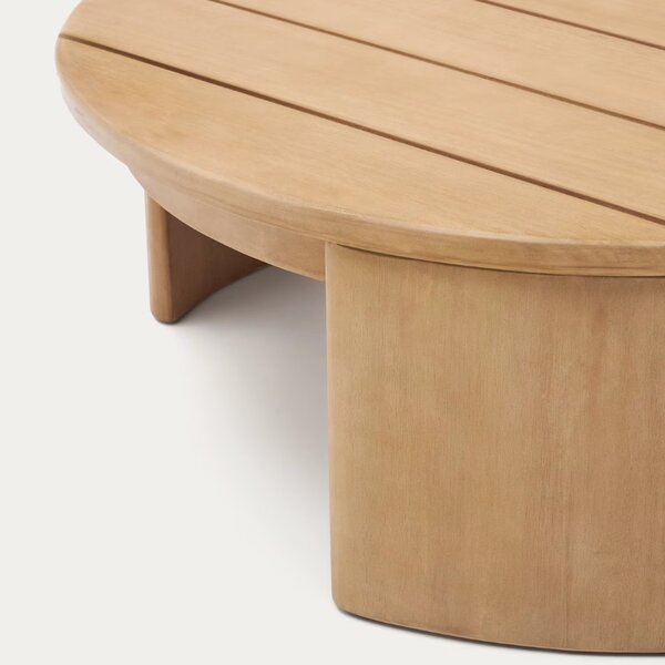 Dřevěný zahradní konferenční stolek Kave Home Xoriguer 90 cm