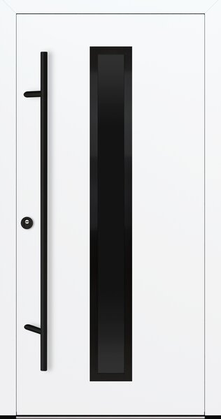 Vchodové dveře s ocelovým opláštěním FM Turen model DS21 blackline Orientace dveří: Levé, otevírání dovnitř, Dekor: Bílá, Standardní rozměr dveří včetně rámu: 98 cm x 208 cm - vnější rozměr rámu