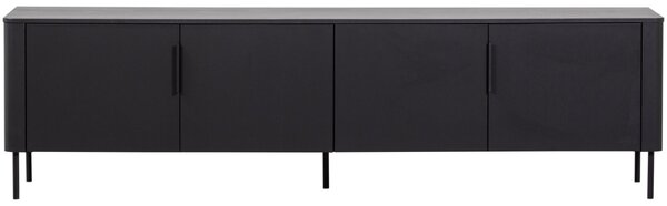 WOOOD Černý dřevěný TV stolek Gunnar 200 x 44 cm