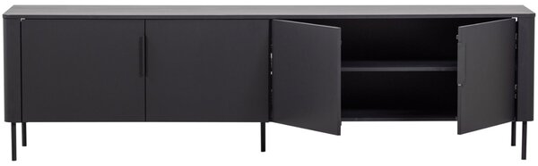 WOOOD Černý dřevěný TV stolek Gunnar 200 x 44 cm