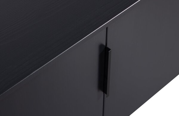 WOOOD Černý dřevěný TV stolek Gunnar 200 x 44 cm