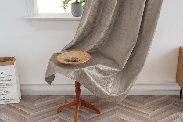 Zatemňovací závěs LOOM VELVET 140x250 cm, béžovohnědý Zavěšení: Kovové kroužky
