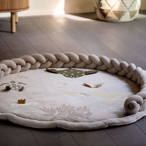 Hnědá bavlněná hrací podložka Quax Ocean 120 cm