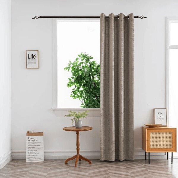 Zatemňovací závěs LOOM VELVET 140x250 cm, béžovohnědý Zavěšení: Kovové kroužky