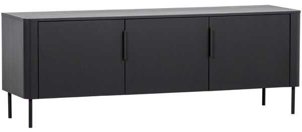 WOOOD Černý dřevěný TV stolek Gunnar 154 x 44 cm