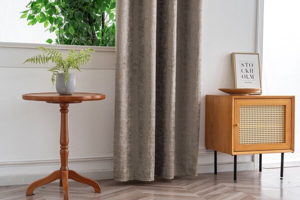 Zatemňovací závěs LOOM VELVET 140x250 cm, béžovohnědý Zavěšení: Kovové kroužky