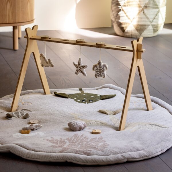Hnědá bavlněná hrací podložka Quax Ocean 120 cm