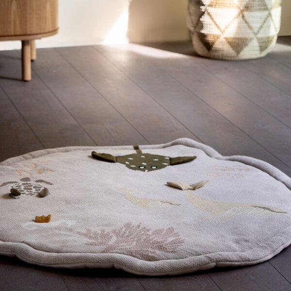 Hnědá bavlněná hrací podložka Quax Ocean 120 cm
