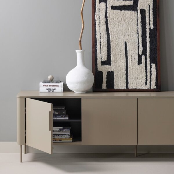 WOOOD Béžovohnědý dřevěný TV stolek Gunnar 200 x 44 cm