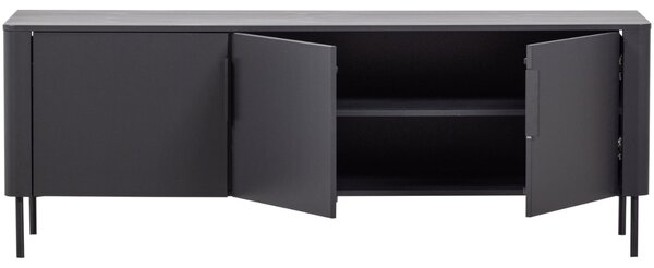 WOOOD Černý dřevěný TV stolek Gunnar 154 x 44 cm