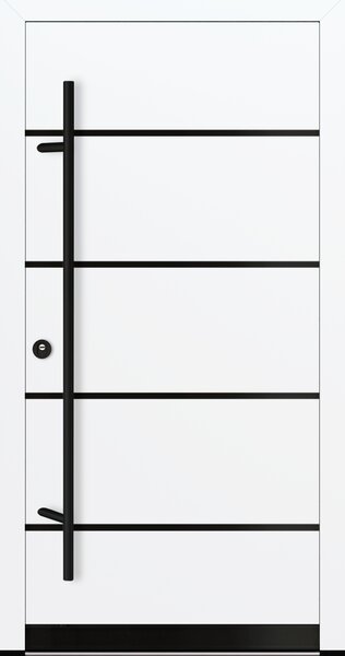 Vchodové dveře s ocelovým opláštěním FM Turen model DS22 blackline Orientace dveří: Levé, otevírání dovnitř, Dekor: Bílá, Standardní rozměr dveří včetně rámu: 98 cm x 208 cm - vnější rozměr rámu