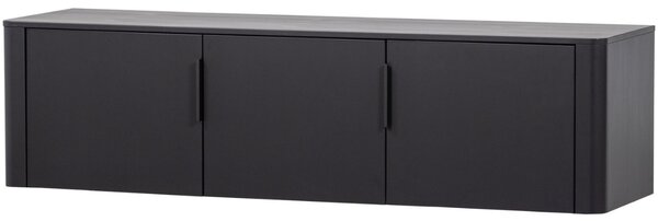 WOOOD Černý dřevěný TV stolek Gunnar 154 x 44 cm