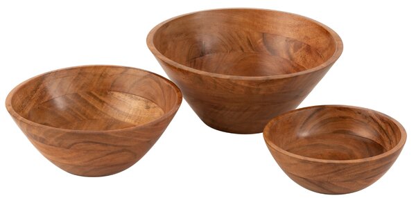 Hnědá dřevěná miska J-line Acia 20 cm