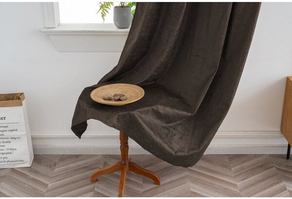 Zatemňovací závěs LOOM VELVET 140x250 cm, hnědý Zavěšení: Kovové kroužky