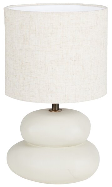 Béžová stolní lampa Quax Iwa s dřevěnou podstavou