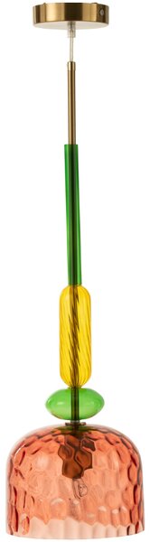 Červené skleněné závěsné světlo J-line Multicolor
