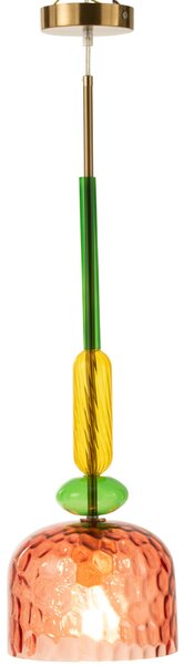Červené skleněné závěsné světlo J-line Multicolor